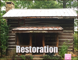 Historic Log Cabin Restoration  Carrboro, North Carolina